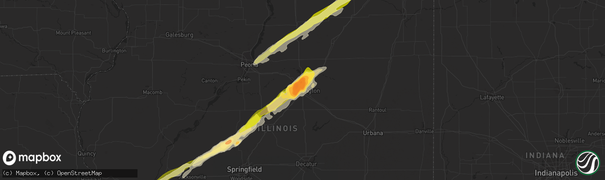 Hail map in Bloomington, IL on November 17, 2013