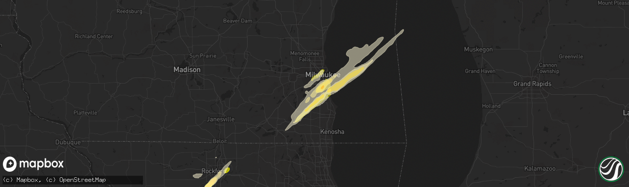 Hail map in Franklin, WI on November 17, 2013