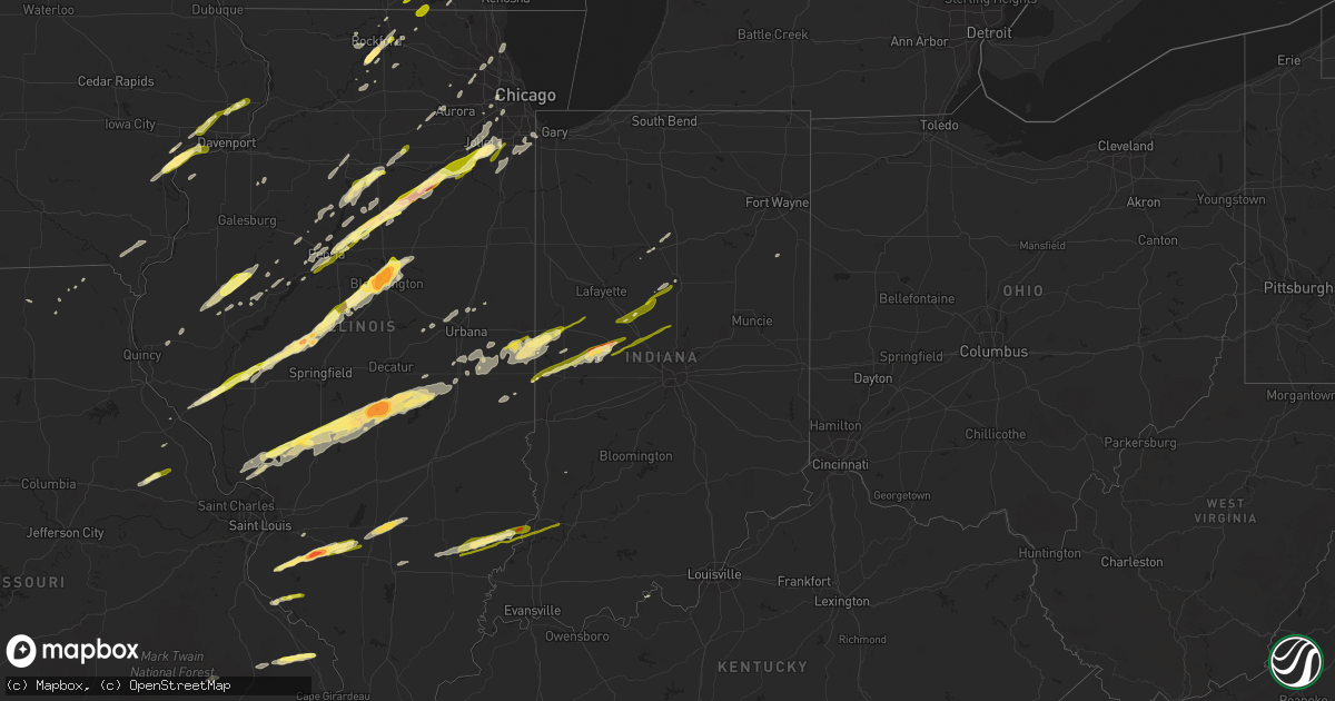 Hail map in Indiana on November 17, 2013