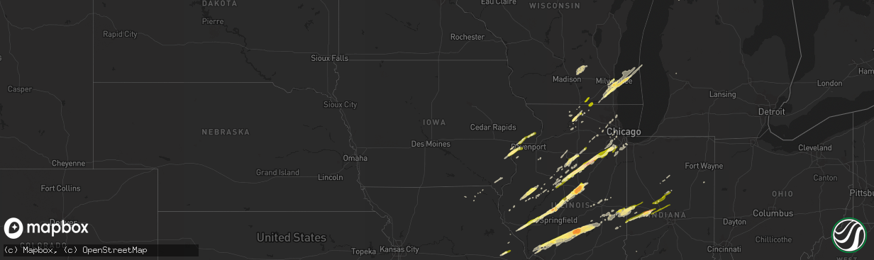 Hail map in Iowa on November 17, 2013