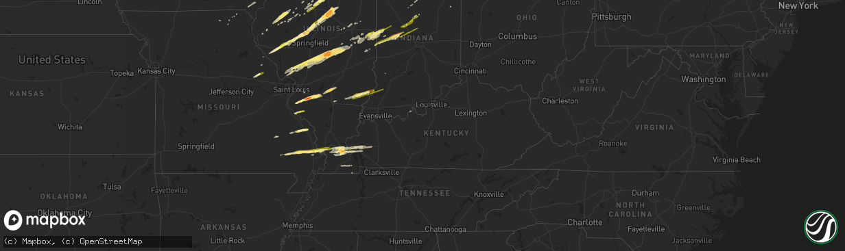 Hail map in Kentucky on November 17, 2013