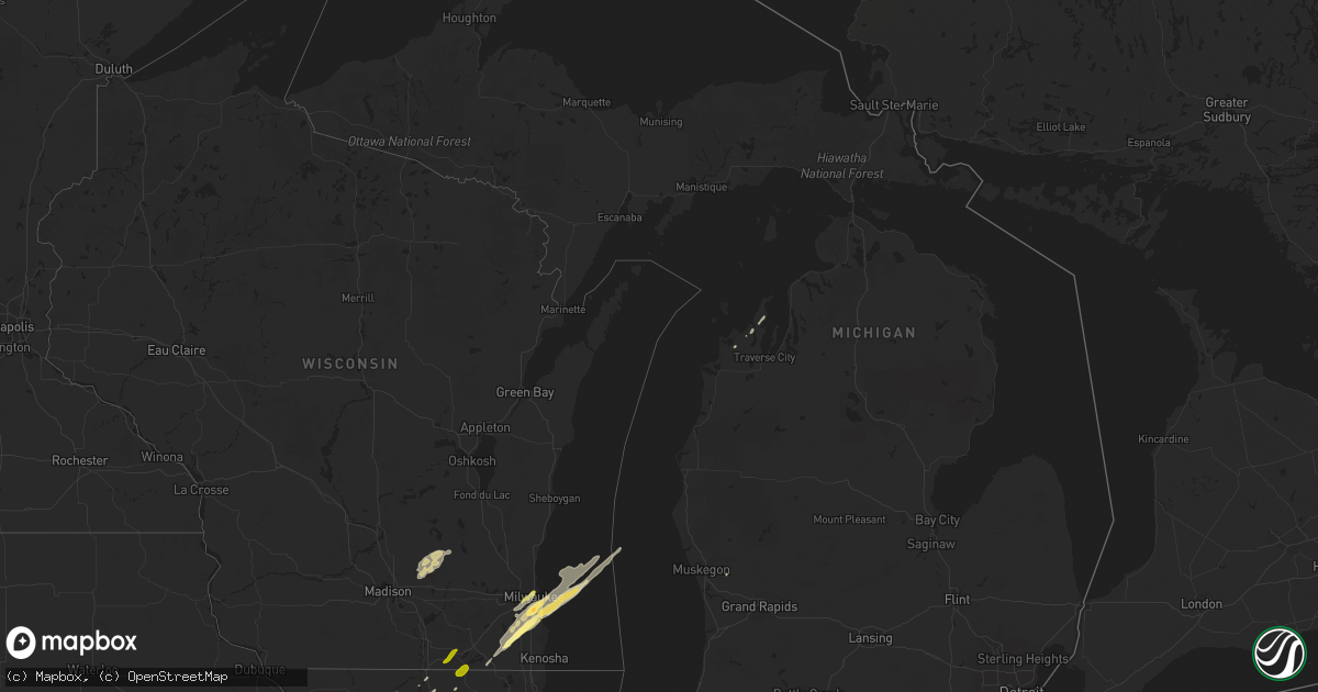 Hail map in Michigan on November 17, 2013