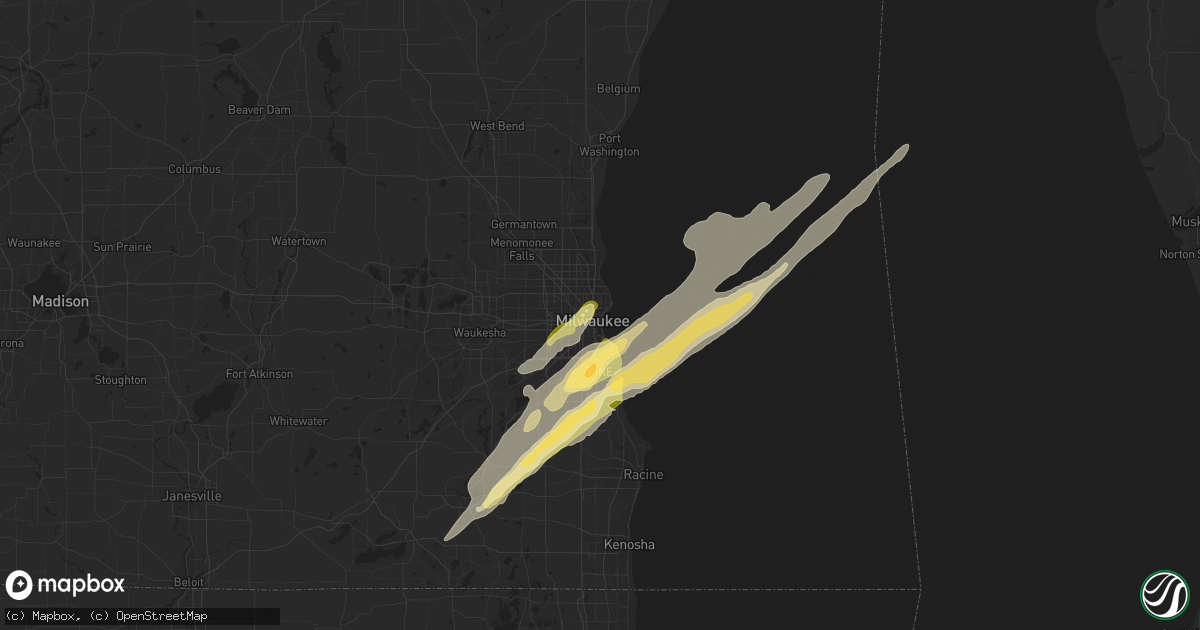 Hail map in Milwaukee, WI on November 17, 2013