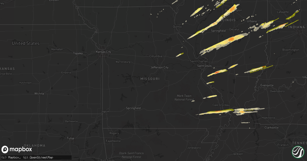 Hail map in Missouri on November 17, 2013
