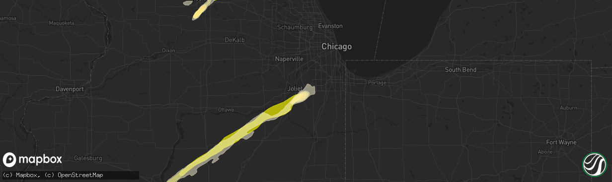 Hail map in New Lenox, IL on November 17, 2013