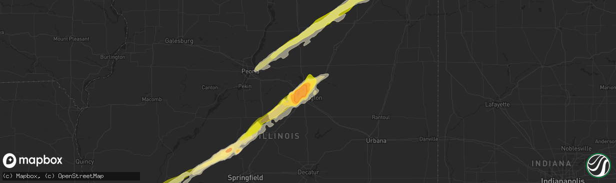 Hail map in Normal, IL on November 17, 2013