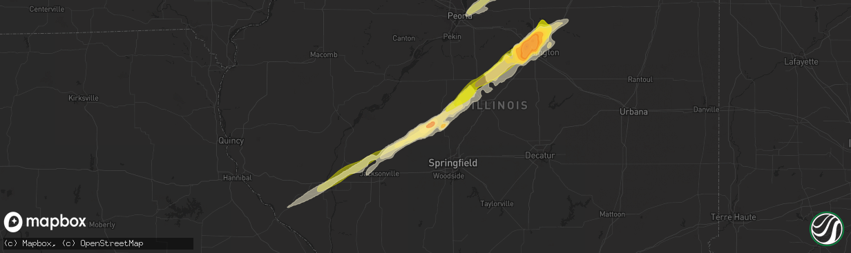 Hail map in Petersburg, IL on November 17, 2013