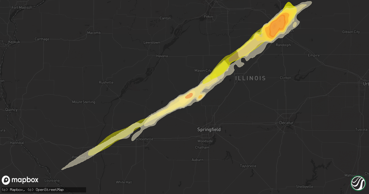 Hail map in Petersburg, IL on November 17, 2013