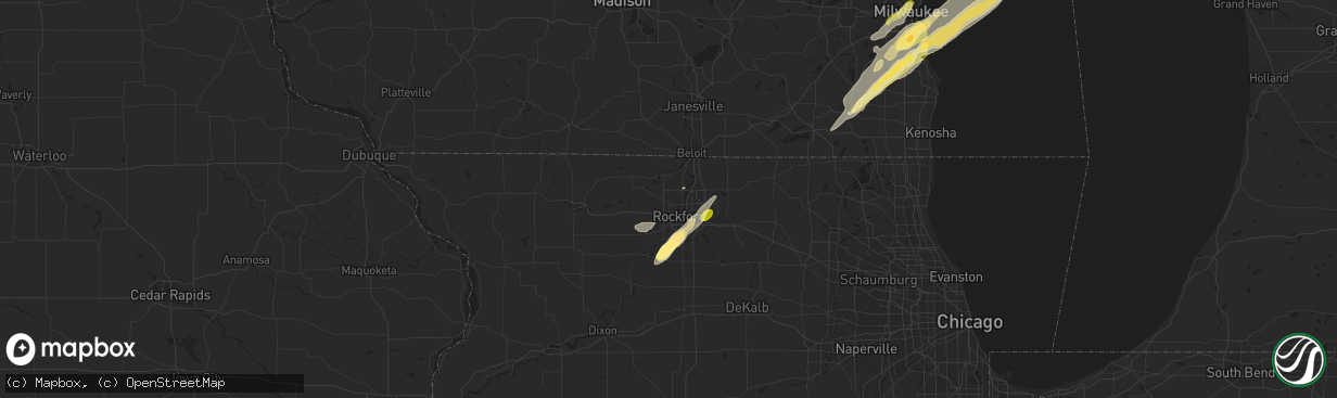 Hail map in Rockford, IL on November 17, 2013