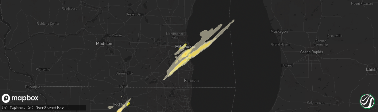 Hail map in South Milwaukee, WI on November 17, 2013