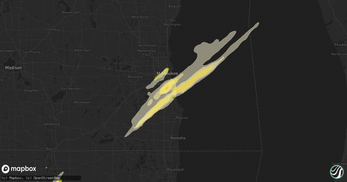 Hail map in South Milwaukee, WI on November 17, 2013