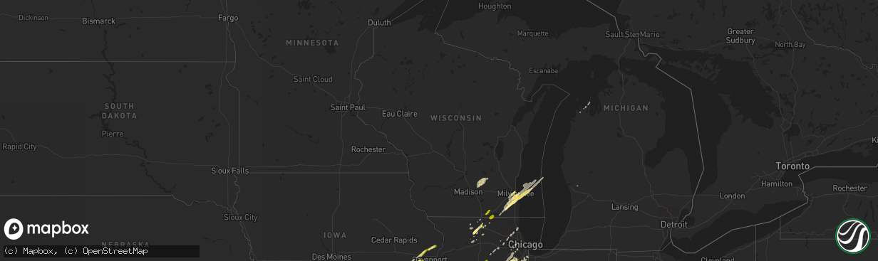 Hail map in Wisconsin on November 17, 2013