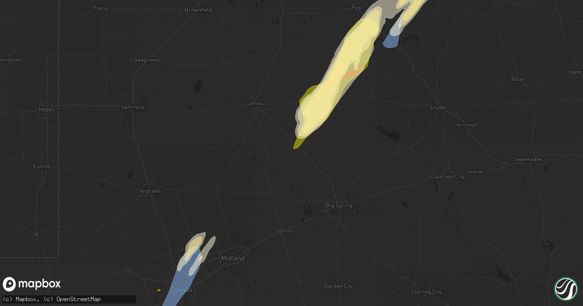 Hail map in Ackerly, TX on November 17, 2024