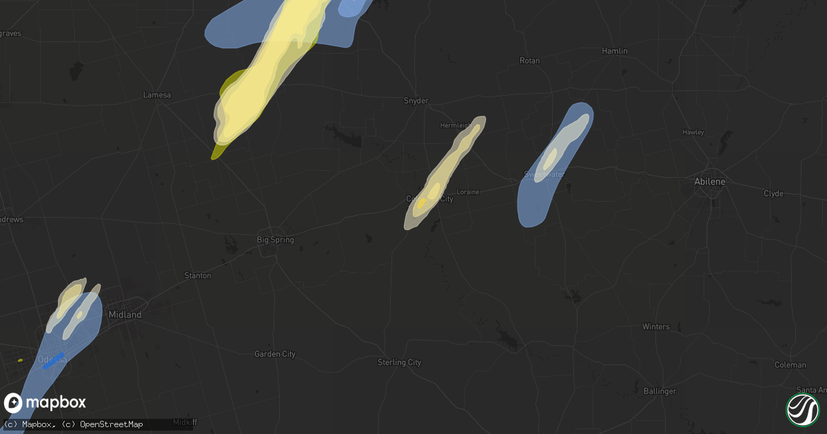 Hail map in Colorado City, TX on November 17, 2024