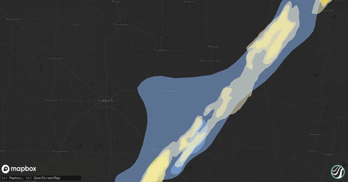 Hail map in Crosbyton, TX on November 17, 2024