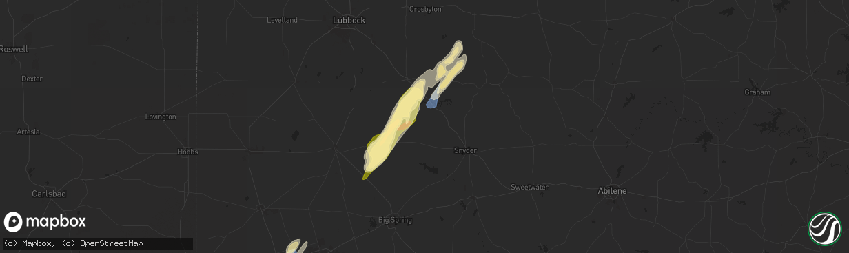 Hail map in Fluvanna, TX on November 17, 2024