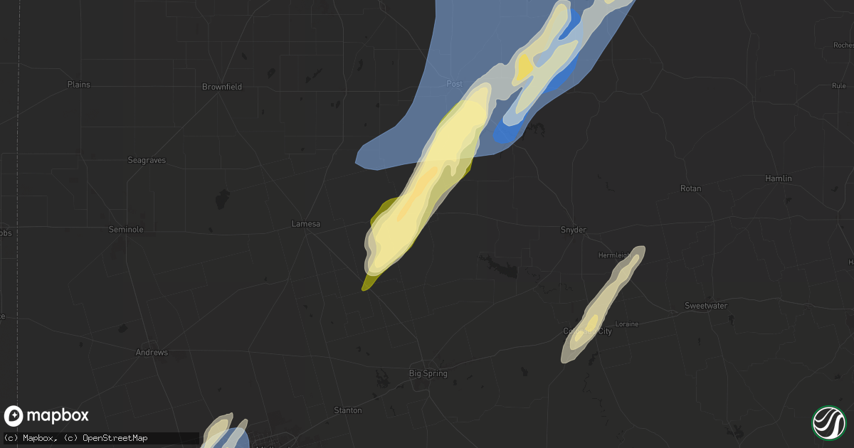 Hail map in Gail, TX on November 17, 2024