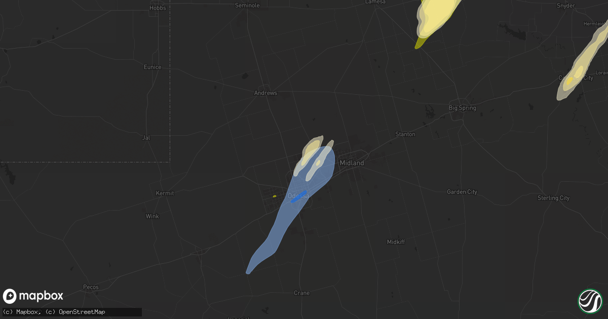 Hail map in Gardendale, TX on November 17, 2024