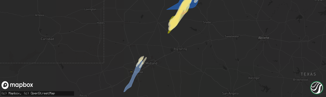 Hail map in Lenorah, TX on November 17, 2024