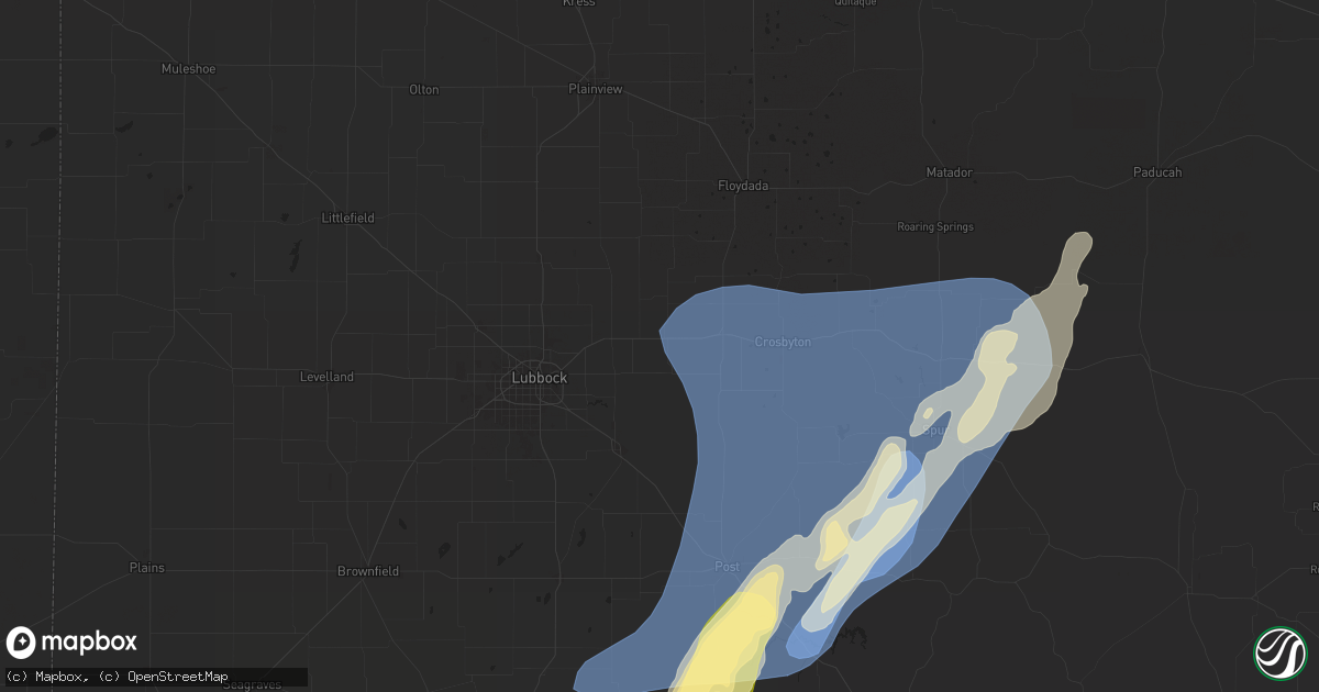 Hail map in Lorenzo, TX on November 17, 2024