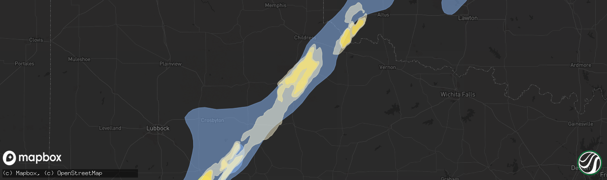 Hail map in Paducah, TX on November 17, 2024