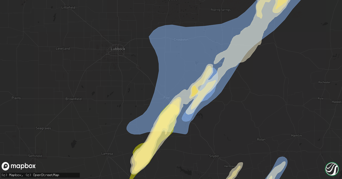 Hail map in Post, TX on November 17, 2024