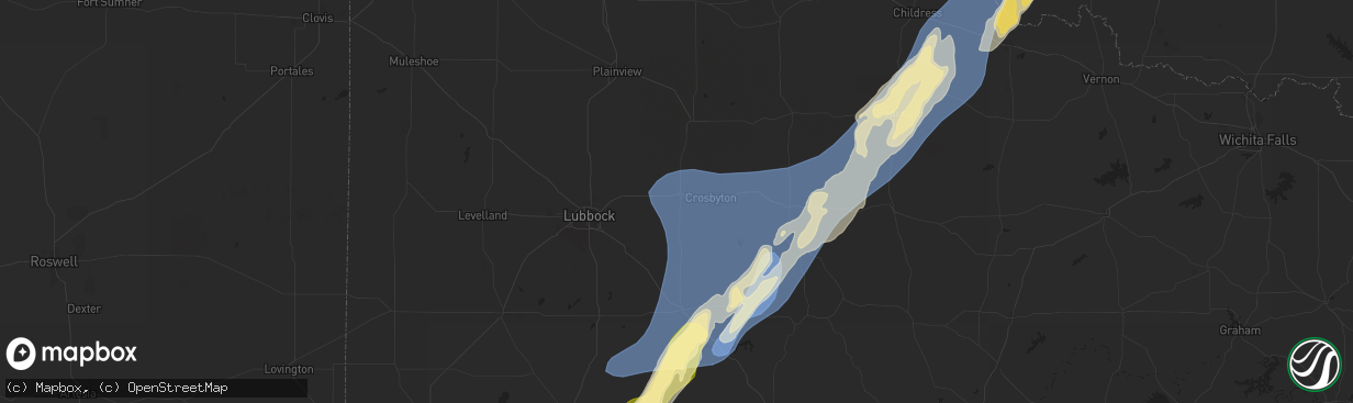 Hail map in Ralls, TX on November 17, 2024