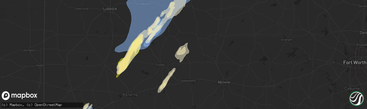 Hail map in Rotan, TX on November 17, 2024