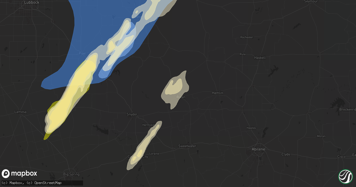 Hail map in Rotan, TX on November 17, 2024