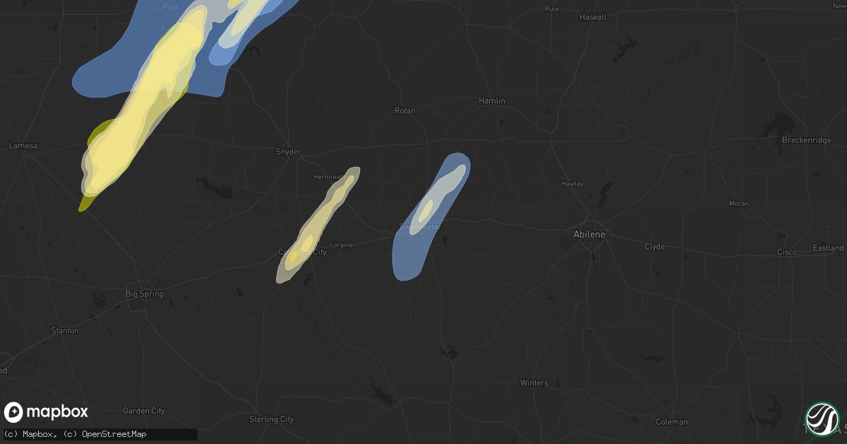 Hail map in Sweetwater, TX on November 17, 2024