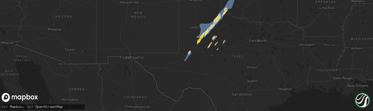 Hail map on November 17, 2024