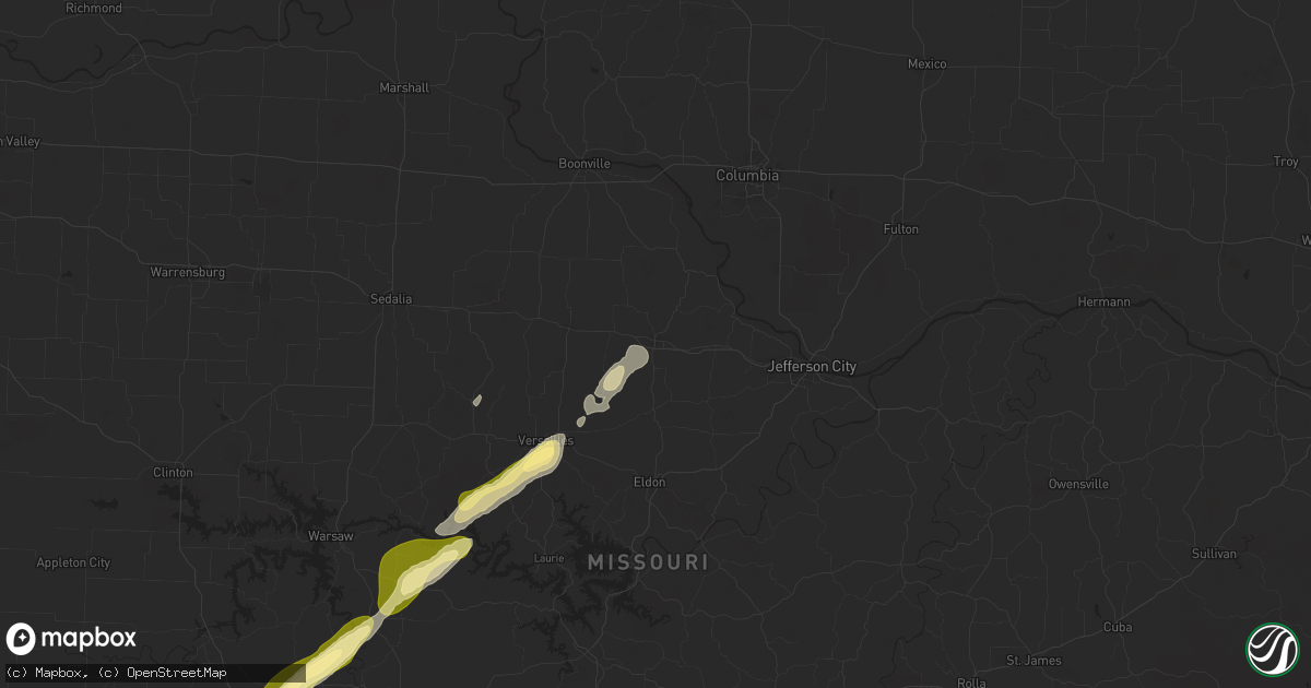 Hail map in California, MO on November 17, 2025