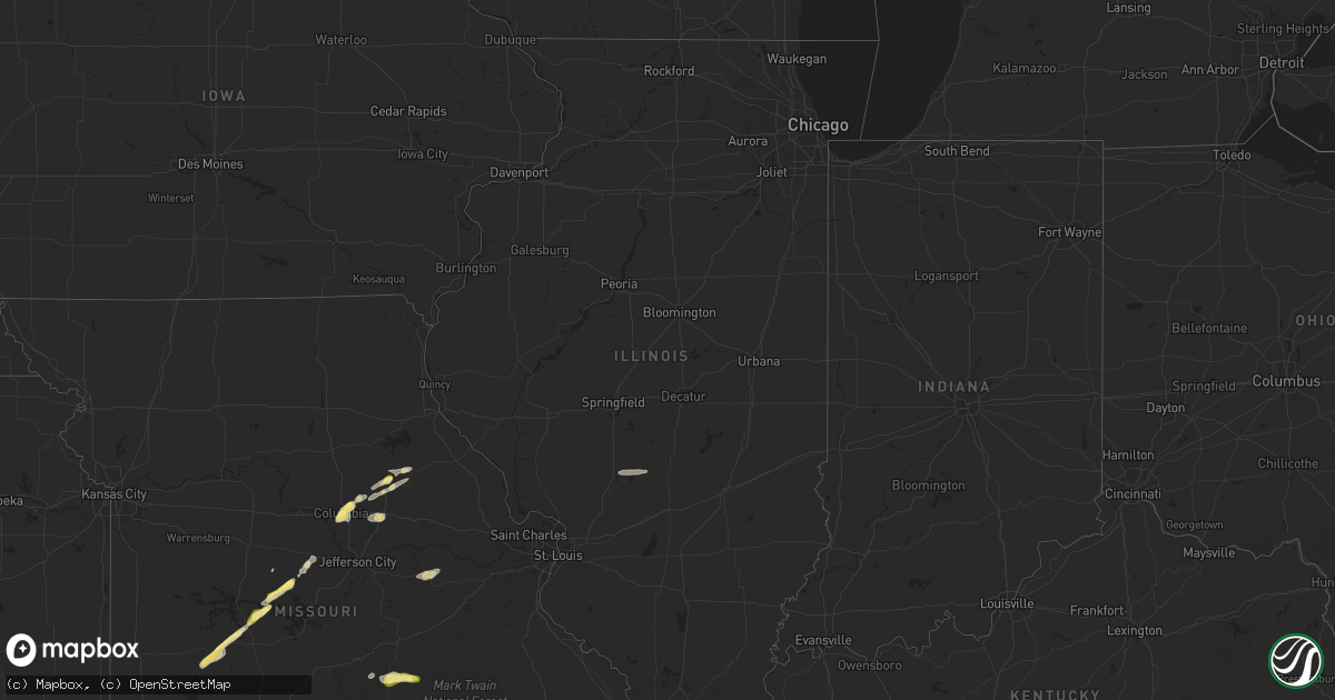 Hail map in Illinois on November 17, 2025