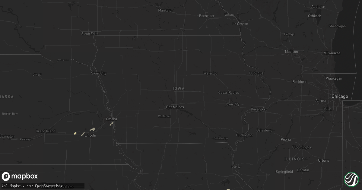 Hail map in Iowa on November 17, 2025