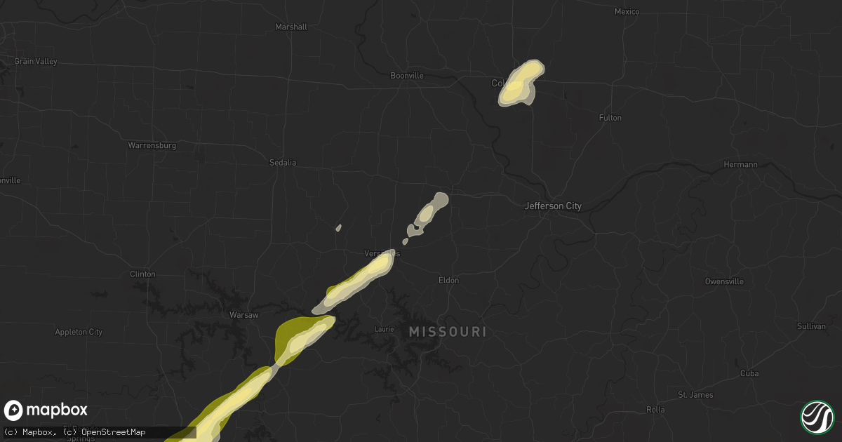 Hail map in Latham, MO on November 17, 2025