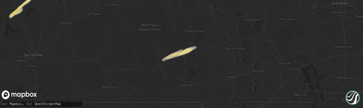 Hail map in Patterson, MO on November 17, 2025