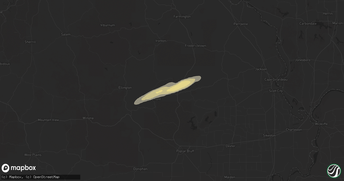 Hail map in Patterson, MO on November 17, 2025