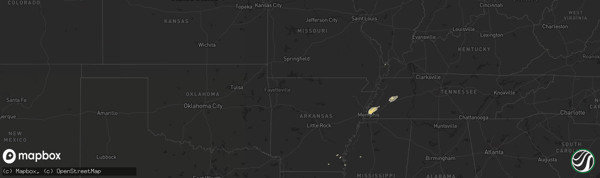 Hail map in Louisiana on November 18, 2016