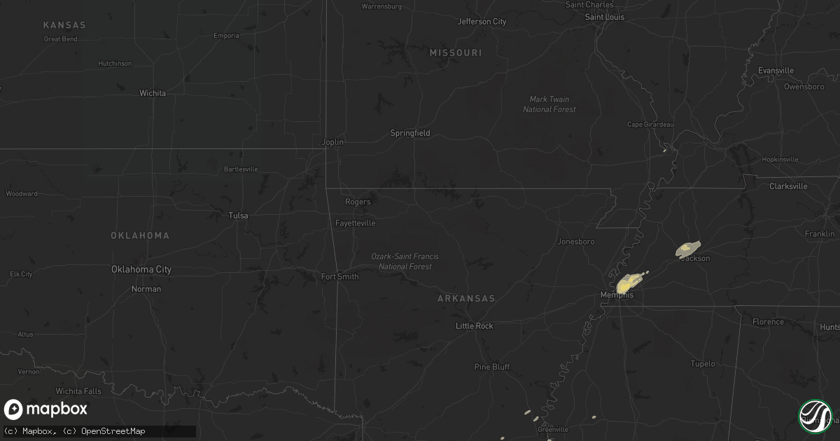 Hail map in Mississippi on November 18, 2016