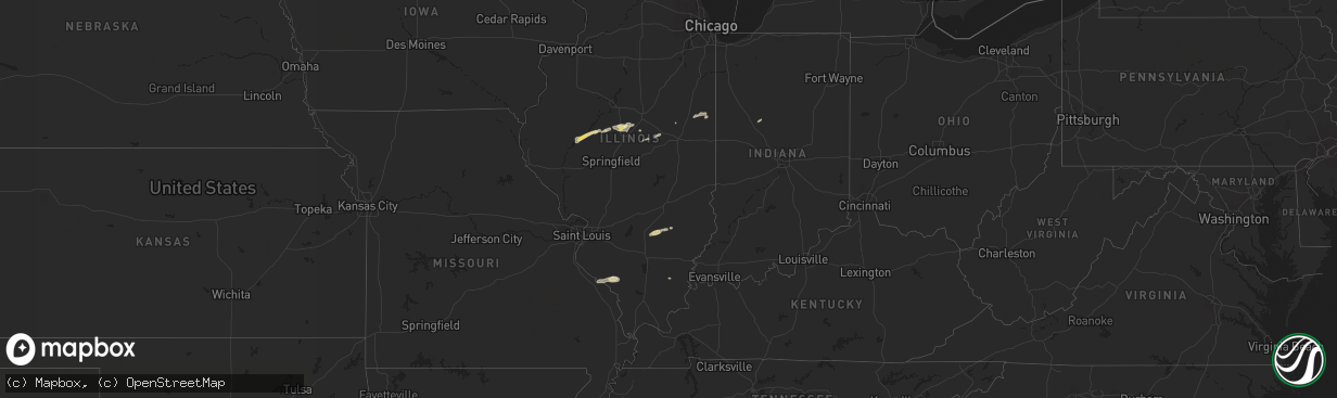 Hail map in Indiana on November 18, 2017