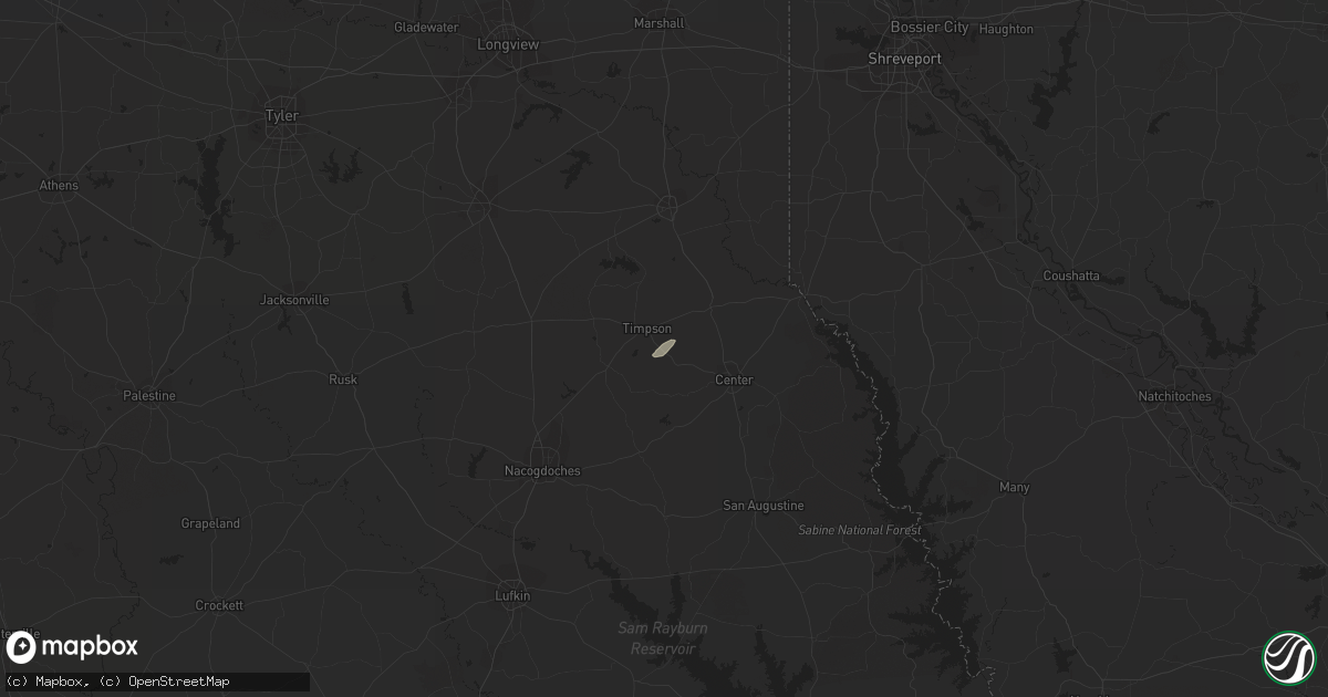 Hail map in Tenaha, TX on November 18, 2018