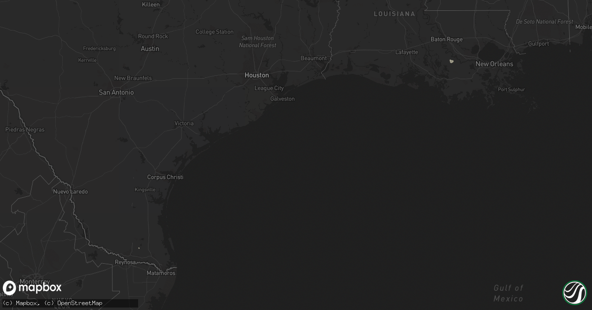 Hail map in Louisiana on November 18, 2021