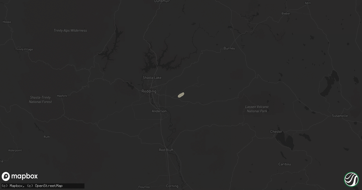 Hail map in Millville, CA on November 18, 2023
