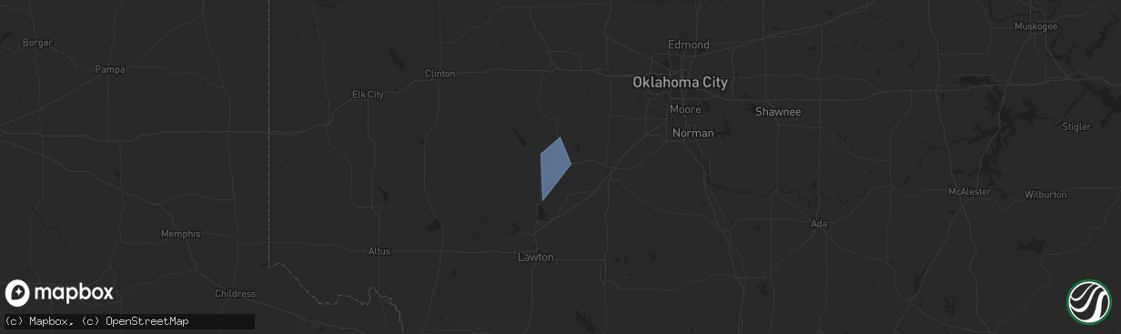 Hail map in Anadarko, OK on November 18, 2024