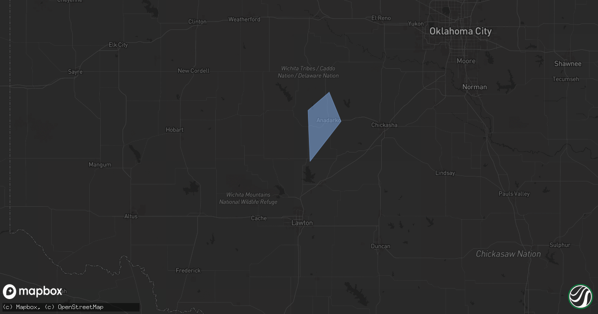 Hail map in Apache, OK on November 18, 2024
