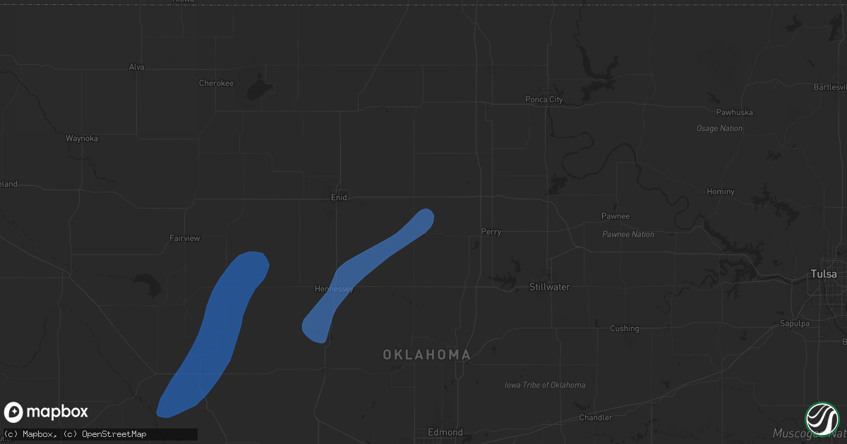 Hail map in Covington, OK on November 18, 2024