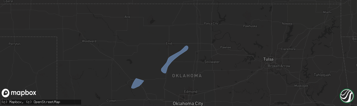 Hail map in Douglas, OK on November 18, 2024