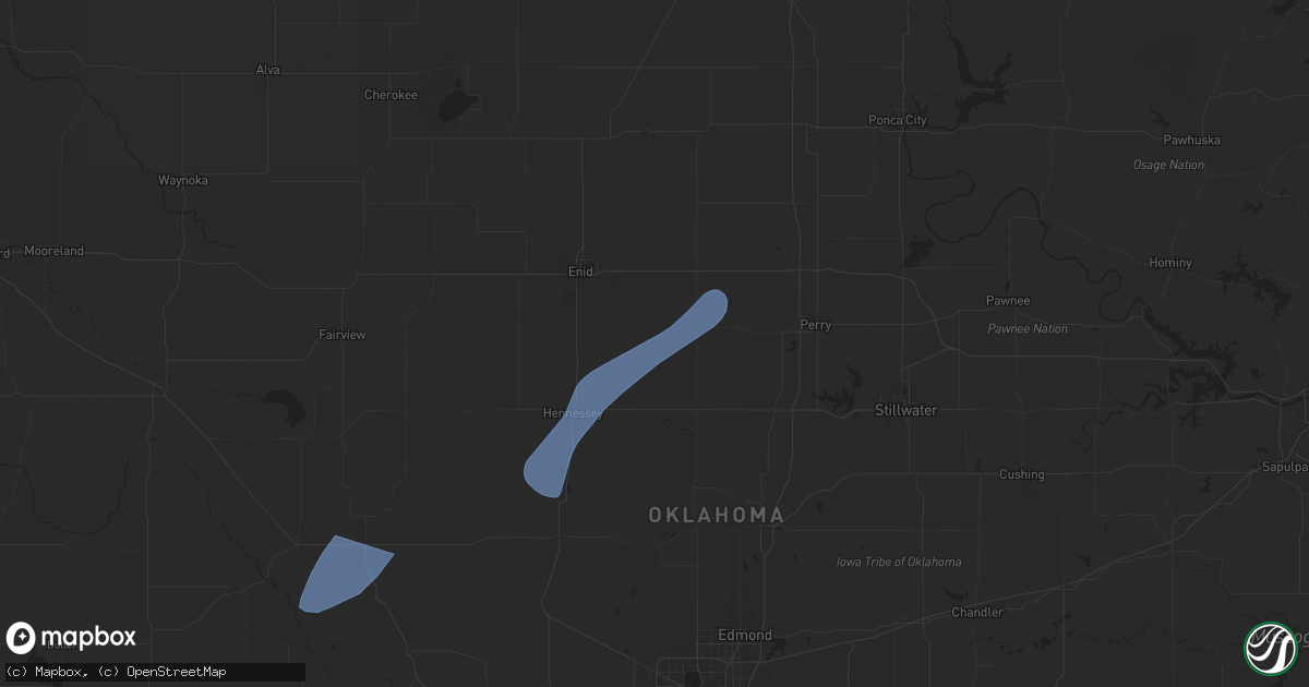 Hail map in Douglas, OK on November 18, 2024