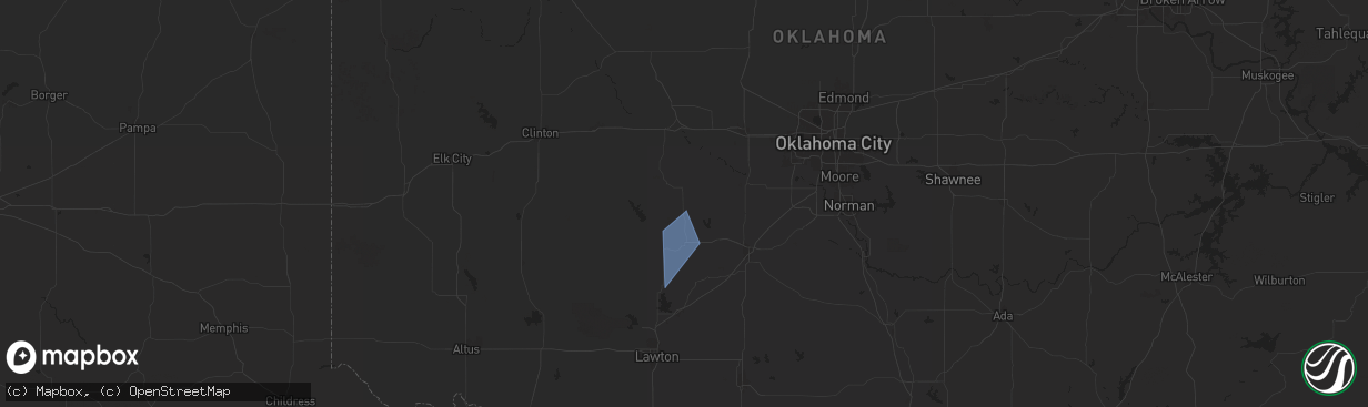 Hail map in Gracemont, OK on November 18, 2024