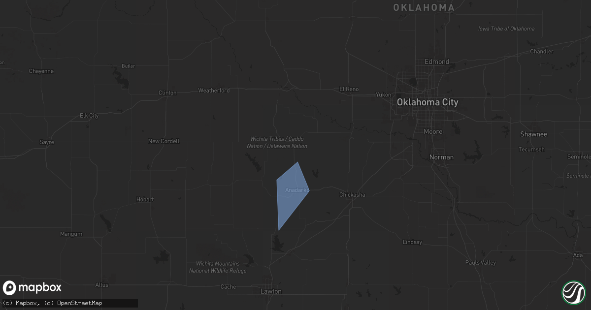Hail map in Gracemont, OK on November 18, 2024